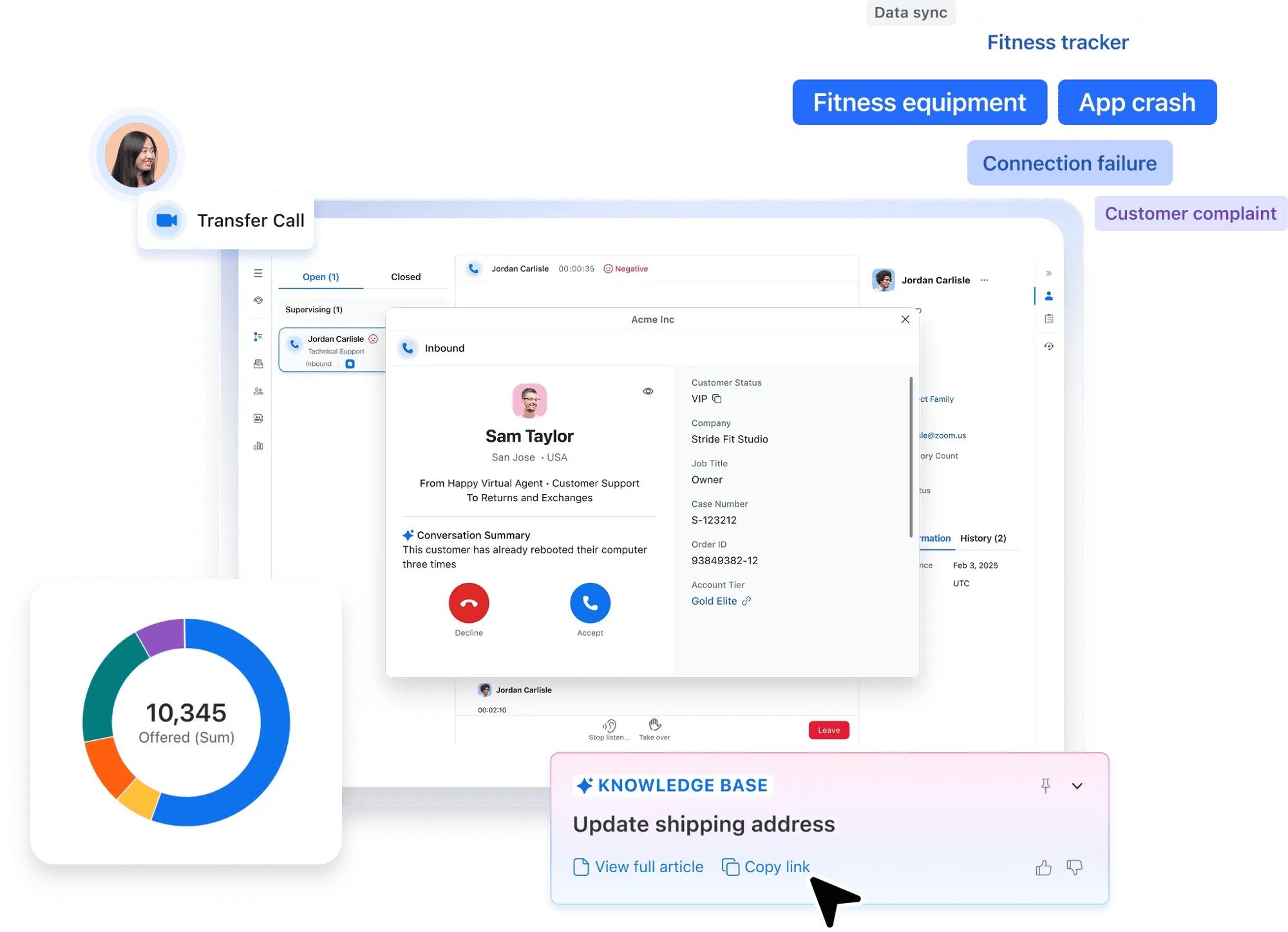 Zoom Contact Center — agentvy med omnikanal-interaktioner