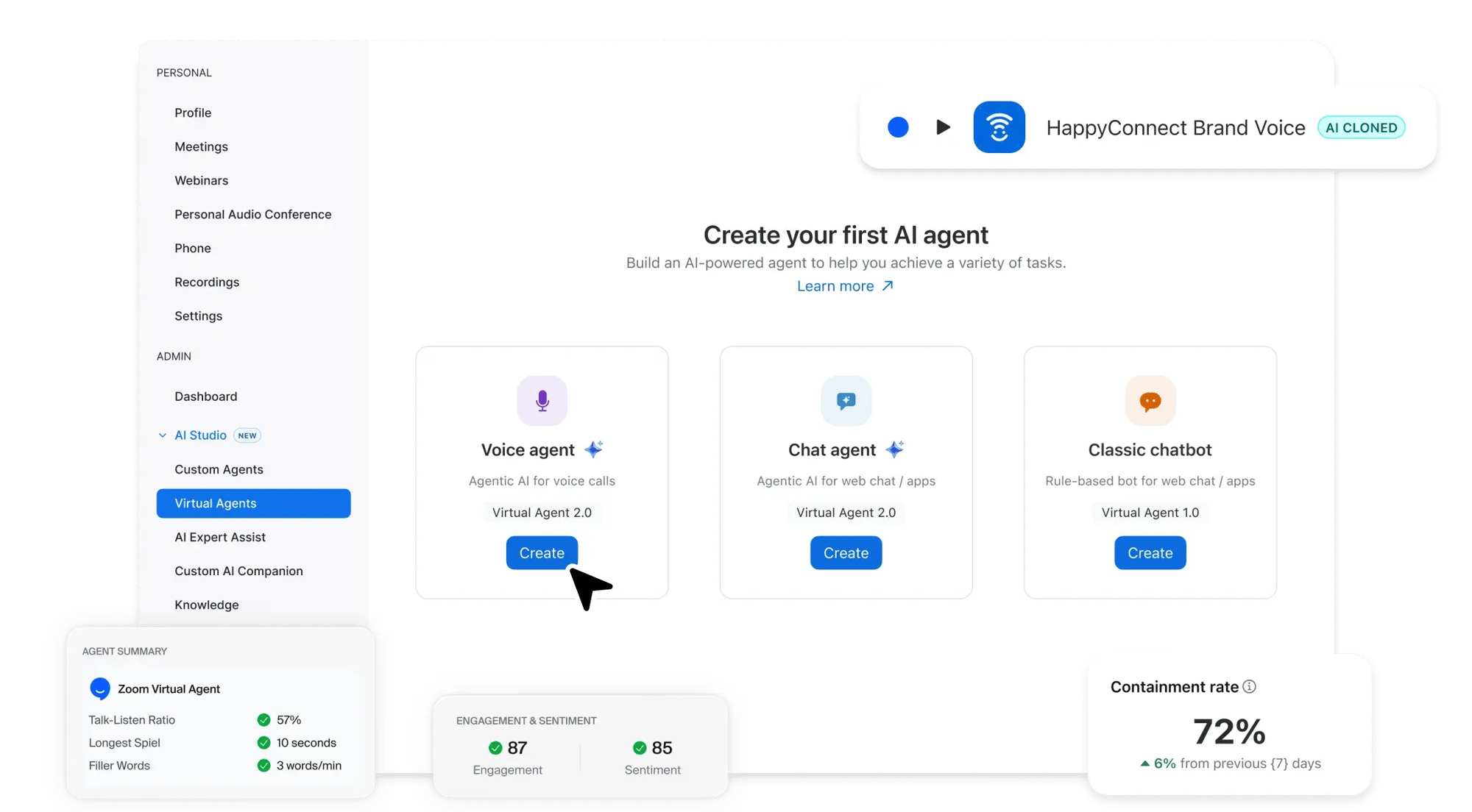 Zoom Virtual Agent — AI-konversation med kund